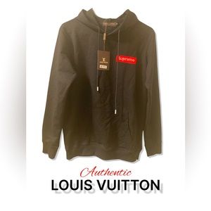 Authentic Never Worn Louis Vuitton Supreme Box Logo Hooded Sweatshirt -Size M-